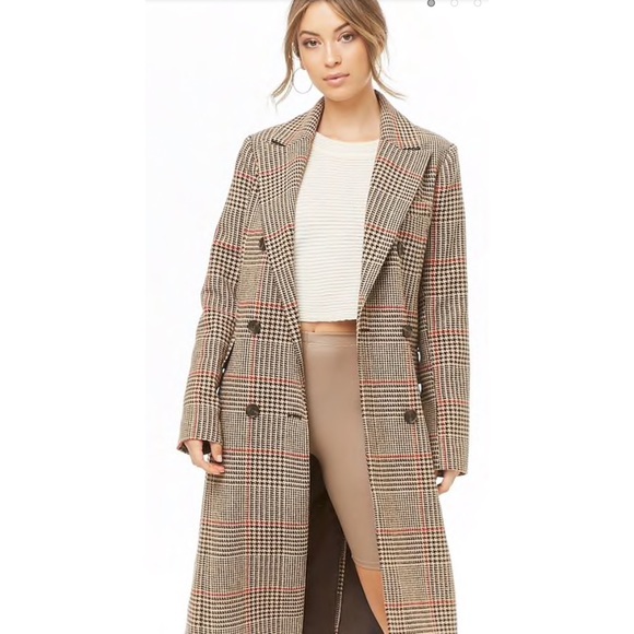 glen plaid trench coat